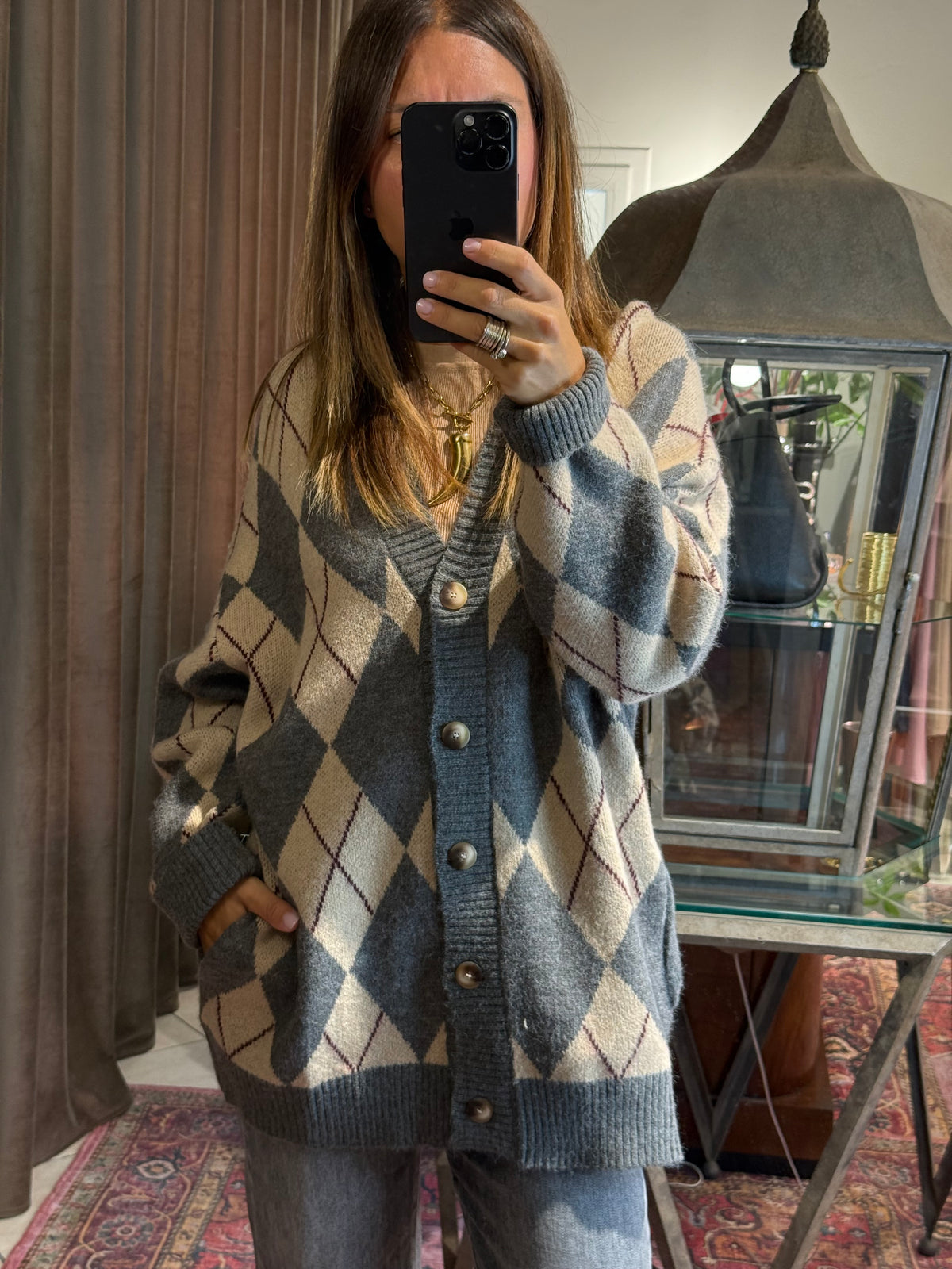 MAXI CARDIGAN ROMBI