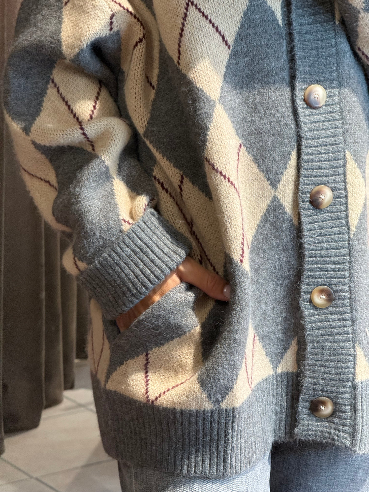 MAXI CARDIGAN ROMBI
