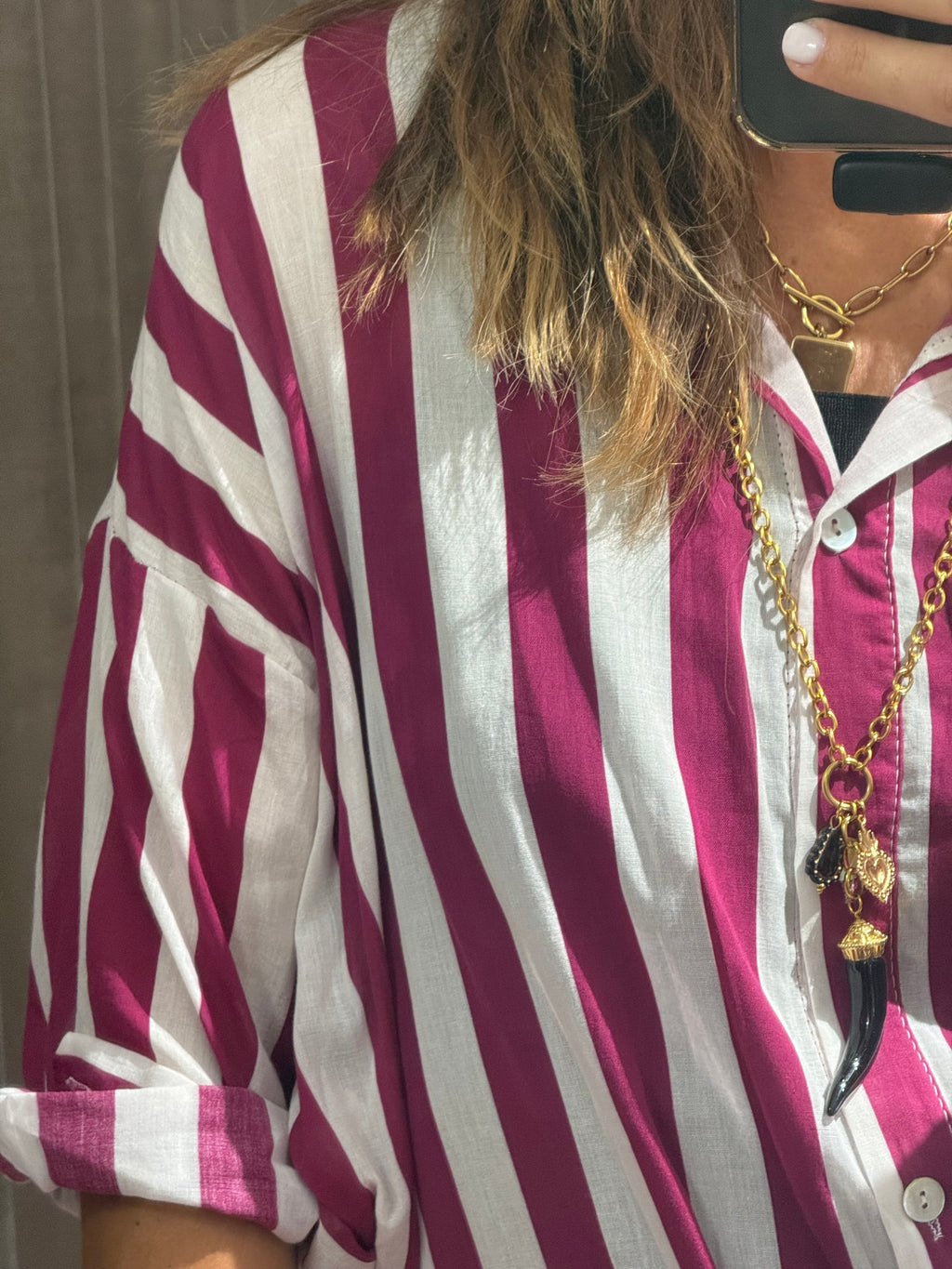 CAMICIA RIGHE MUSSOLA