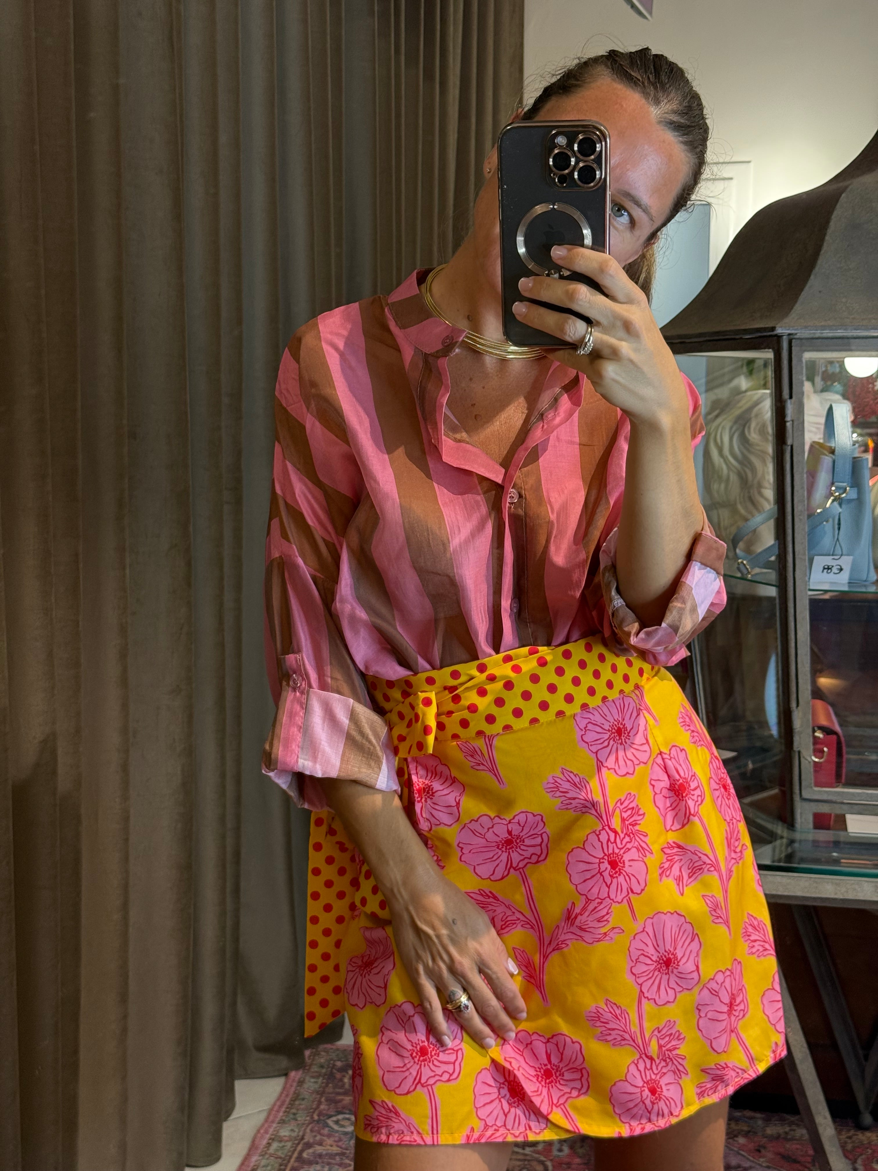 CAMICIA RIGHE IN TENCEL