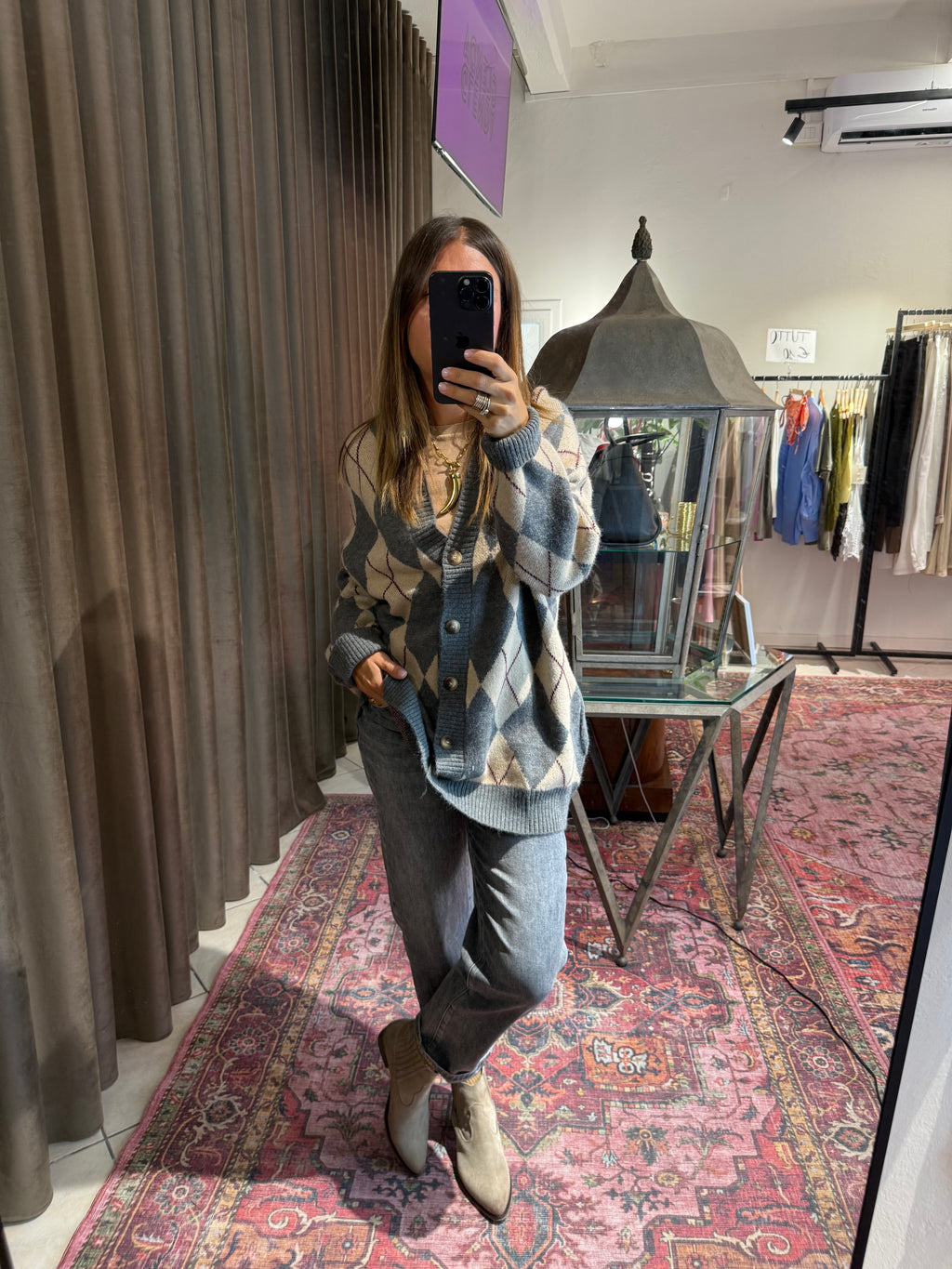 MAXI CARDIGAN ROMBI