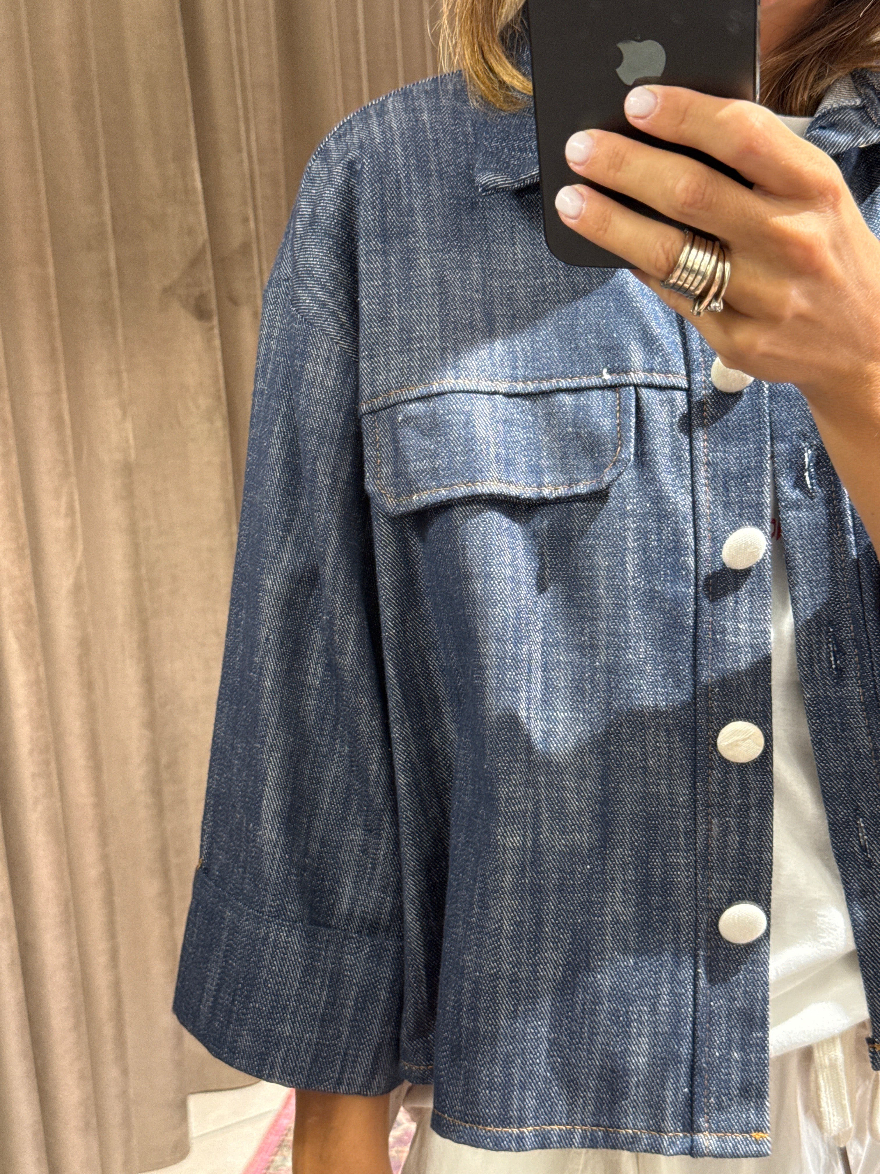 GIACCA CROPPED CHAMBRAY
