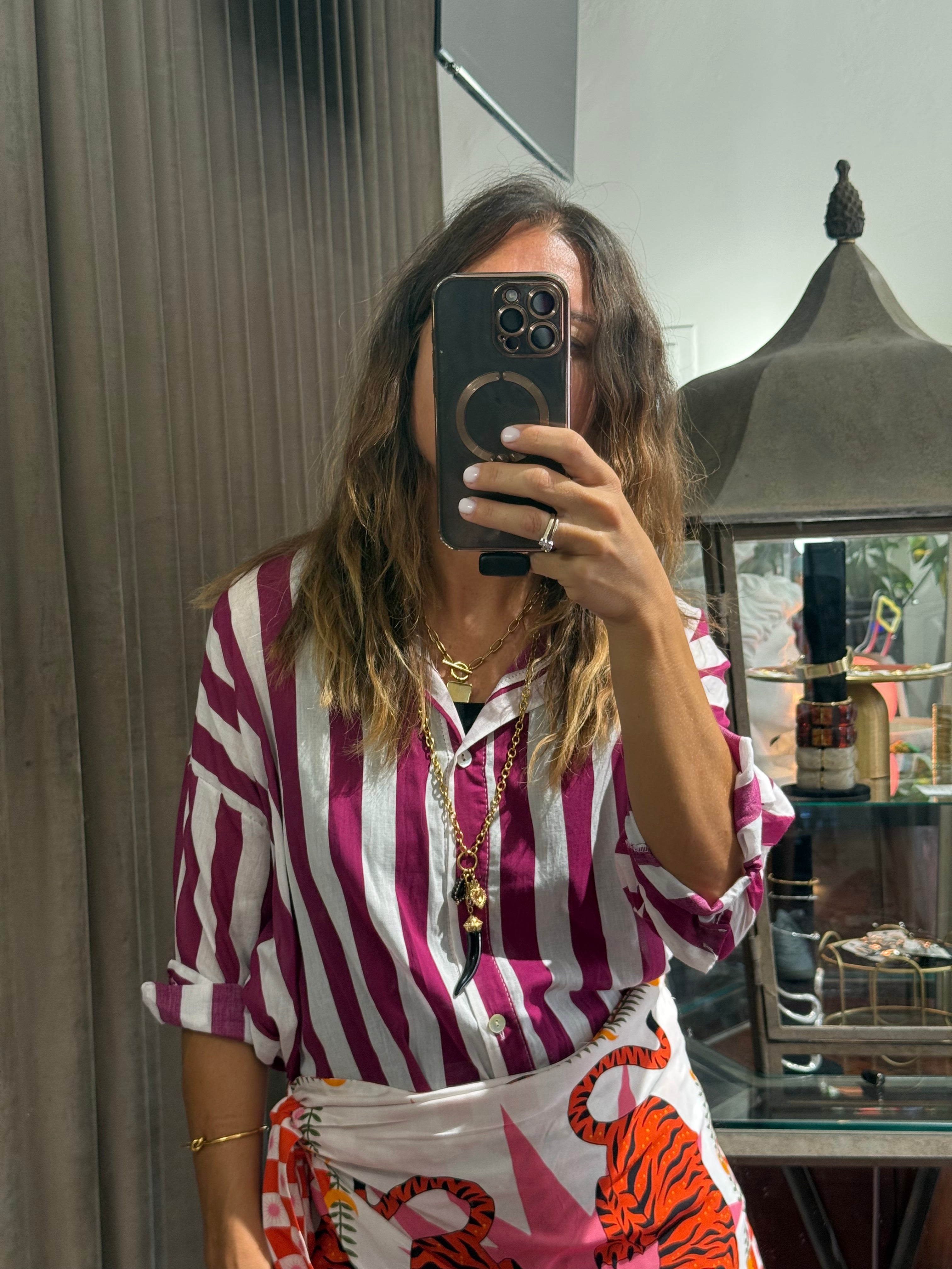 CAMICIA RIGHE MUSSOLA